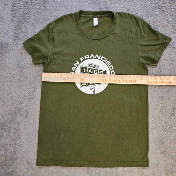 American Apparel Kids San Francisco Haight Ashbury Graphic Tee Olive Green L - Picture 2 of 6